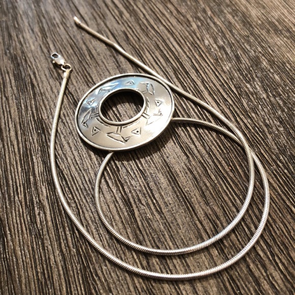 Sterling Silver Round Disc with Stick Figure Birds - Picture 11 of 14